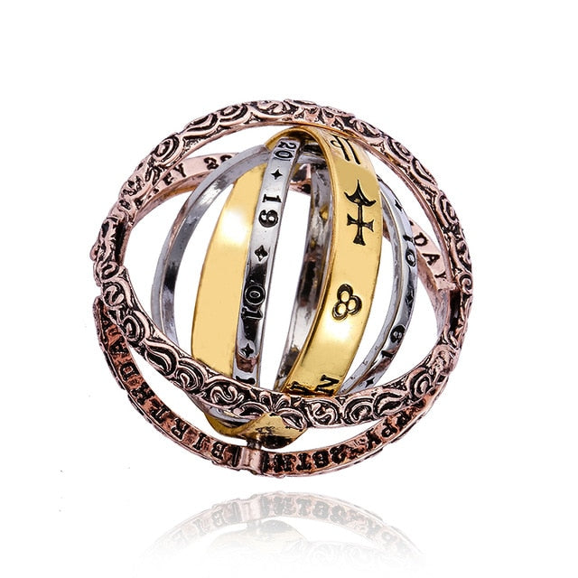 Morkopela Astronomical Sphere Ball Ring lover Complex Rotating Cosmic Rings Jewelry Gifts Couple Rings for Men Women