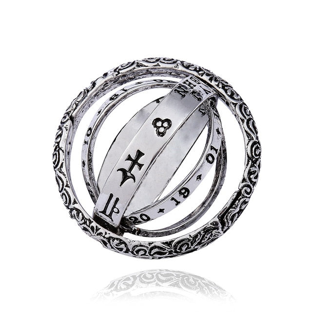 Morkopela Astronomical Sphere Ball Ring lover Complex Rotating Cosmic Rings Jewelry Gifts Couple Rings for Men Women