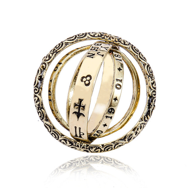 Morkopela Astronomical Sphere Ball Ring lover Complex Rotating Cosmic Rings Jewelry Gifts Couple Rings for Men Women