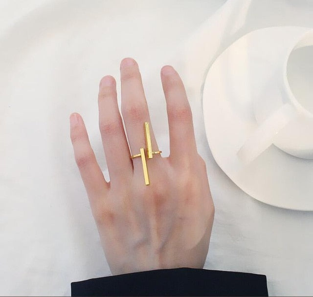 Timlee R001  Free shipping  New Originality Simple Geometry Opening Finger Rings,Personality Jewelry Wholesale