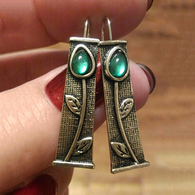 Vintage Mix Color Dangle Earring for Women Bohemian Tribal Hollow Out Metal Floral Long Earrings Pendientes Jewelry O5E777