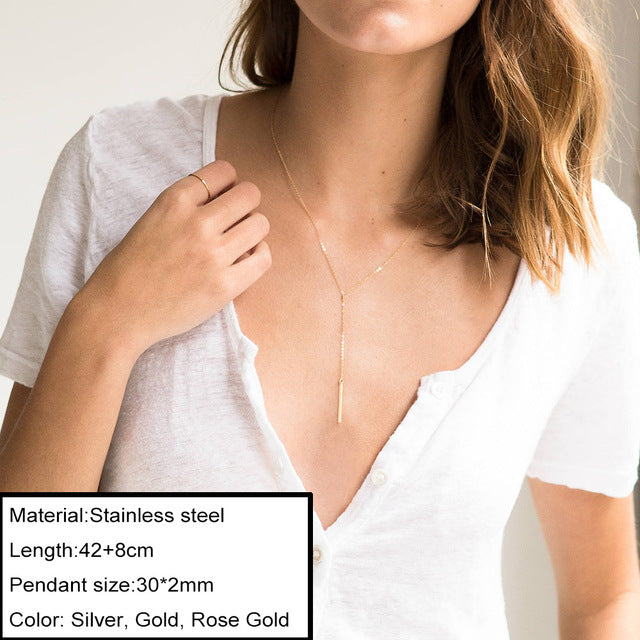 JUJIE Multitype Stainless Steel Necklaces For Women 2020 Simple Pendants Necklace Luxury Chokers Necklace Jewelry Dropshipping