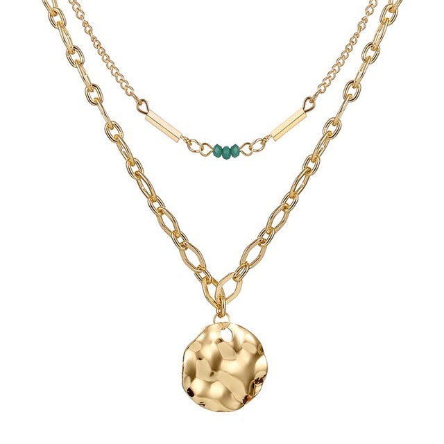 VKME boho Multi-layer necklace Party BIRTHDAY Wear Pearl Moon Coin Heart Shaped Cross Pendant for women necklace Jewellery