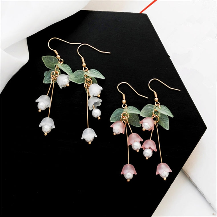 Aestheticism literature eardrop small pure and fresh and sweet girl lilies flowers earring students joker fashion earrings