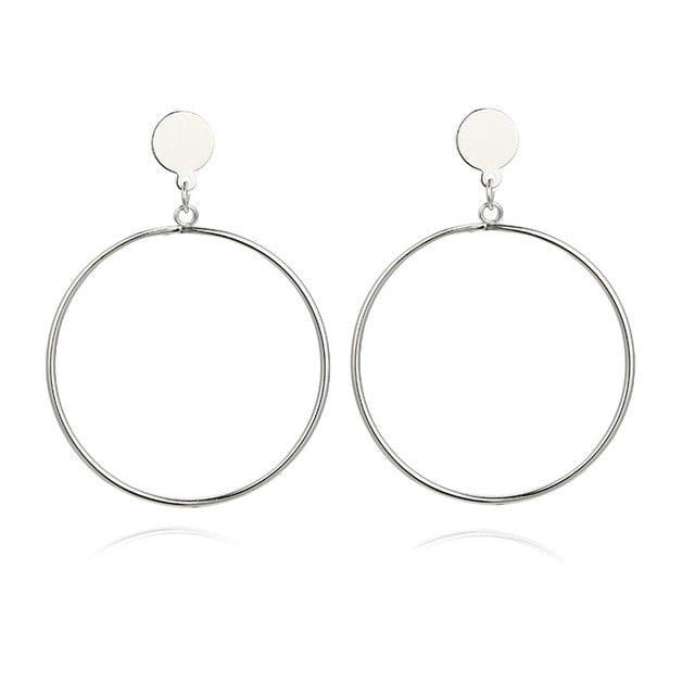 2020 NEW Gold Metal Long Circle Pendant Earings Tassel Earrings for Women  Fashion Jewelry Statement Geometric Voor Vrouwen