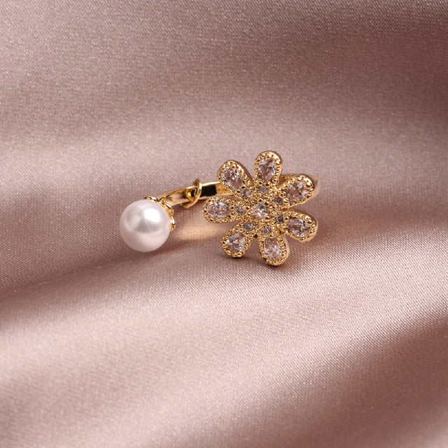 New design fashion jewelry opening high-grade copper inlaid zircon butterfly ring luxury shiny cocktail party ring for women