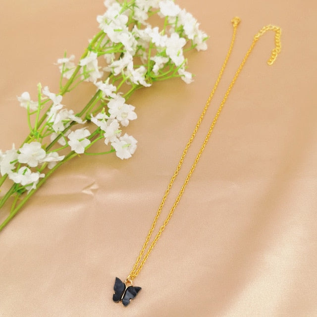 JCYMONG Bohemian Cute Butterfly Choker Necklace For Women Gold Silver Color Clavicle Chain 2020 Fashion Female Chocker Jewelry