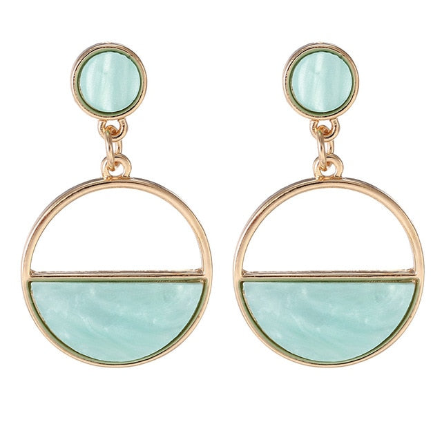 2019 nuevos pendientes de mujer de Color Metal Simple encanto hueco geométrico colgante pendientes adecuado para el regalo de amante de la joyería de invierno
