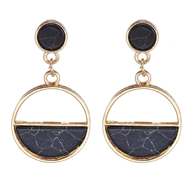 2019 nuevos pendientes de mujer de Color Metal Simple encanto hueco geométrico colgante pendientes adecuado para el regalo de amante de la joyería de invierno
