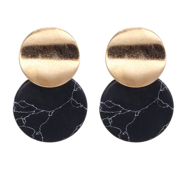 2019 nuevos pendientes de mujer de Color Metal Simple encanto hueco geométrico colgante pendientes adecuado para el regalo de amante de la joyería de invierno