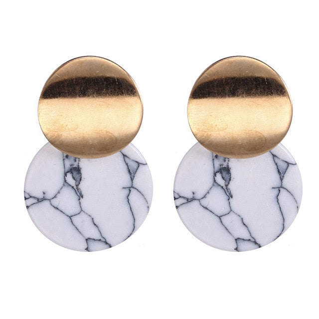 2019 nuevos pendientes de mujer de Color Metal Simple encanto hueco geométrico colgante pendientes adecuado para el regalo de amante de la joyería de invierno