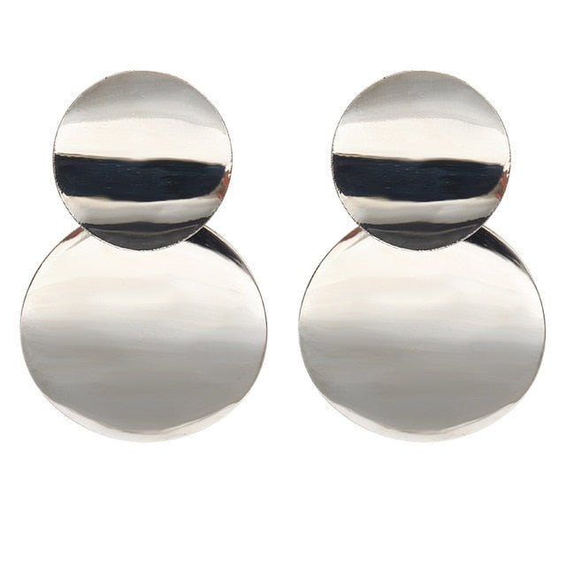 2019 nuevos pendientes de mujer de Color Metal Simple encanto hueco geométrico colgante pendientes adecuado para el regalo de amante de la joyería de invierno