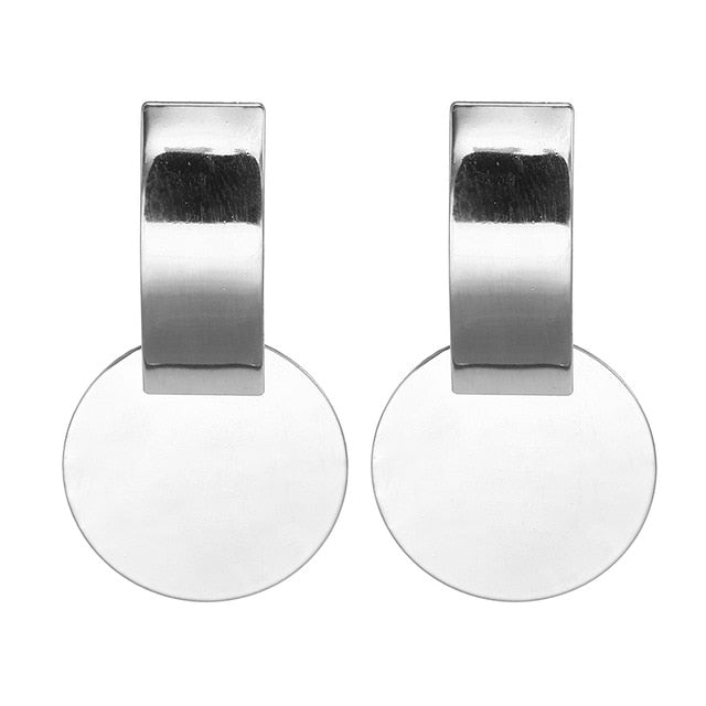2019 nuevos pendientes de mujer de Color Metal Simple encanto hueco geométrico colgante pendientes adecuado para el regalo de amante de la joyería de invierno