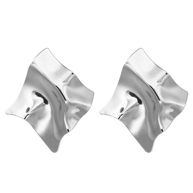 2019 nuevos pendientes de mujer de Color Metal Simple encanto hueco geométrico colgante pendientes adecuado para el regalo de amante de la joyería de invierno
