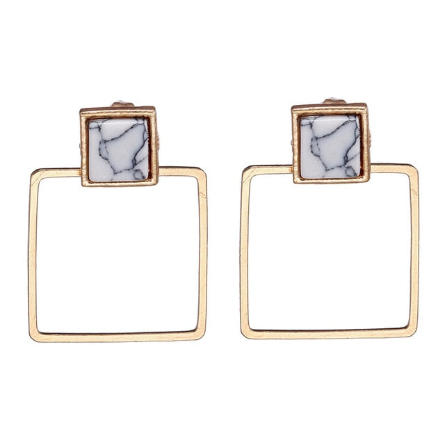 2019 nuevos pendientes de mujer de Color Metal Simple encanto hueco geométrico colgante pendientes adecuado para el regalo de amante de la joyería de invierno
