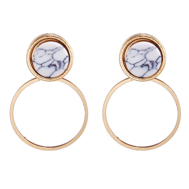 2019 nuevos pendientes de mujer de Color Metal Simple encanto hueco geométrico colgante pendientes adecuado para el regalo de amante de la joyería de invierno