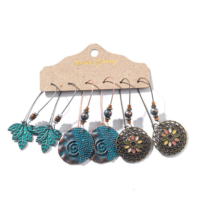 Multiple Boho Ethnic Dangle Drop Earrings for Women Female Fashion 2019 Women's Earrings Sets Ornament Charm Jewelry Accessories