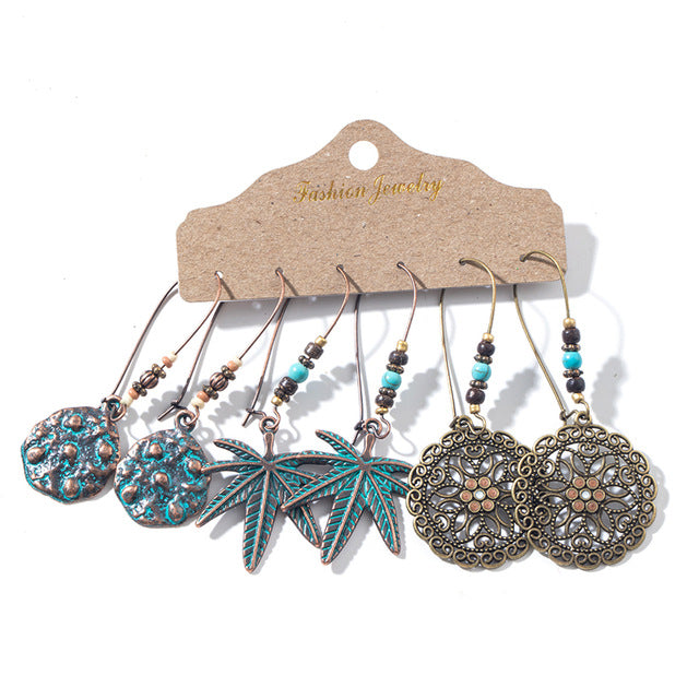 Multiple Boho Ethnic Dangle Drop Earrings for Women Female Fashion 2019 Women's Earrings Sets Ornament Charm Jewelry Accessories