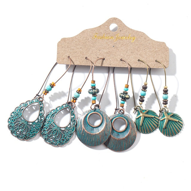 Multiple Boho Ethnic Dangle Drop Earrings for Women Female Fashion 2019 Women's Earrings Sets Ornament Charm Jewelry Accessories