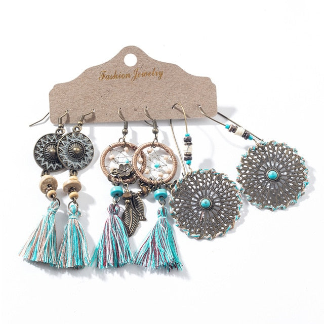 Multiple Boho Ethnic Dangle Drop Earrings for Women Female Fashion 2019 Women's Earrings Sets Ornament Charm Jewelry Accessories