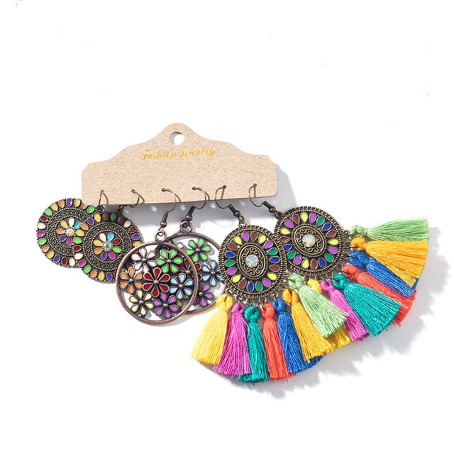 Multiple Boho Ethnic Dangle Drop Earrings for Women Female Fashion 2019 Women's Earrings Sets Ornament Charm Jewelry Accessories