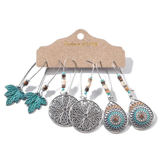 Multiple Boho Ethnic Dangle Drop Earrings for Women Female Fashion 2019 Women's Earrings Sets Ornament Charm Jewelry Accessories