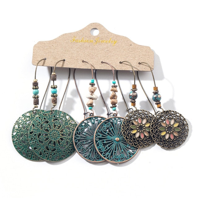 Multiple Boho Ethnic Dangle Drop Earrings for Women Female Fashion 2019 Women's Earrings Sets Ornament Charm Jewelry Accessories