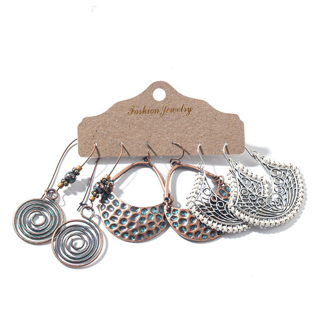 Multiple Boho Ethnic Dangle Drop Earrings for Women Female Fashion 2019 Women's Earrings Sets Ornament Charm Jewelry Accessories