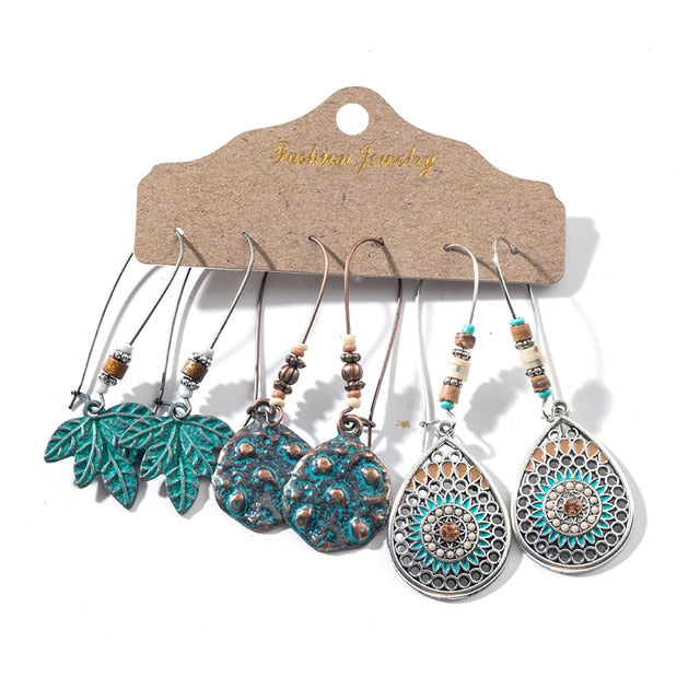 Multiple Boho Ethnic Dangle Drop Earrings for Women Female Fashion 2019 Women's Earrings Sets Ornament Charm Jewelry Accessories