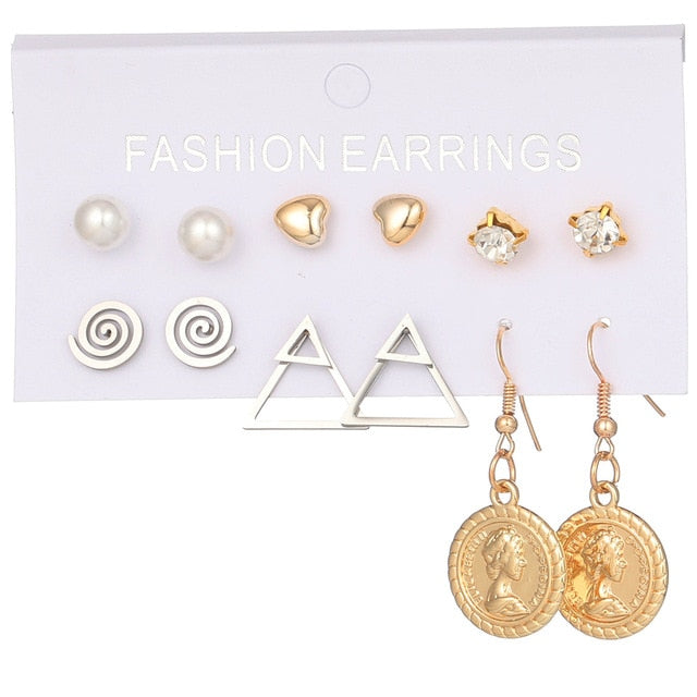 Multiple Boho Ethnic Dangle Drop Earrings for Women Female Fashion 2019 Women's Earrings Sets Ornament Charm Jewelry Accessories