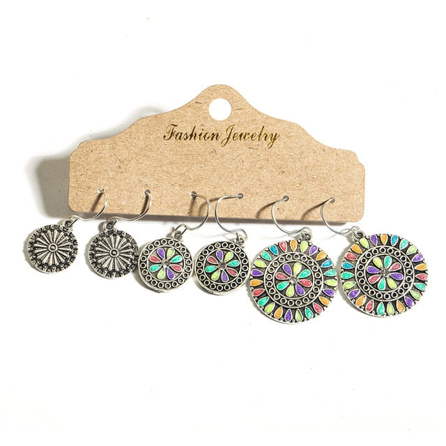 Multiple Boho Ethnic Dangle Drop Earrings for Women Female Fashion 2019 Women's Earrings Sets Ornament Charm Jewelry Accessories