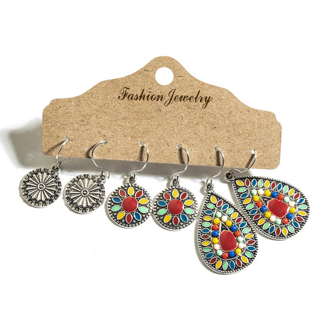 Multiple Boho Ethnic Dangle Drop Earrings for Women Female Fashion 2019 Women's Earrings Sets Ornament Charm Jewelry Accessories