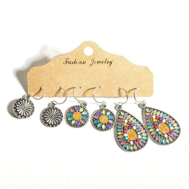 Multiple Boho Ethnic Dangle Drop Earrings for Women Female Fashion 2019 Women's Earrings Sets Ornament Charm Jewelry Accessories