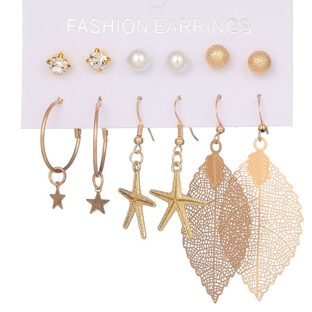Multiple Boho Ethnic Dangle Drop Earrings for Women Female Fashion 2019 Women's Earrings Sets Ornament Charm Jewelry Accessories