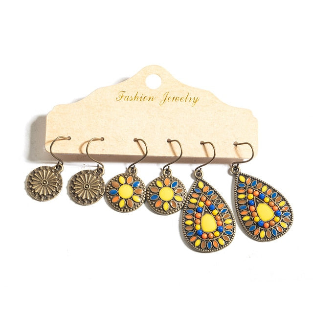 Multiple Boho Ethnic Dangle Drop Earrings for Women Female Fashion 2019 Women's Earrings Sets Ornament Charm Jewelry Accessories