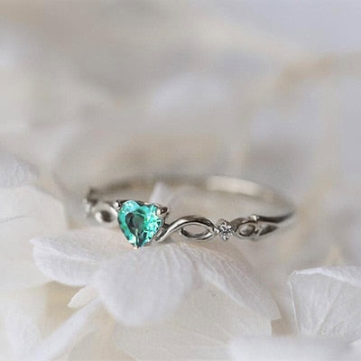 Huitan simples anel de coração para mulheres feminino bonito dedo anéis romântico presente de aniversário para namorada moda zircão pedra jóias
