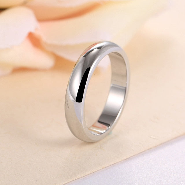 عالية الجودة 4 مللي متر خاتم بسيط بالجملة موضة خاتم الذهب الوردي الرجال والنساء الحصري زوجين خاتم الزواج