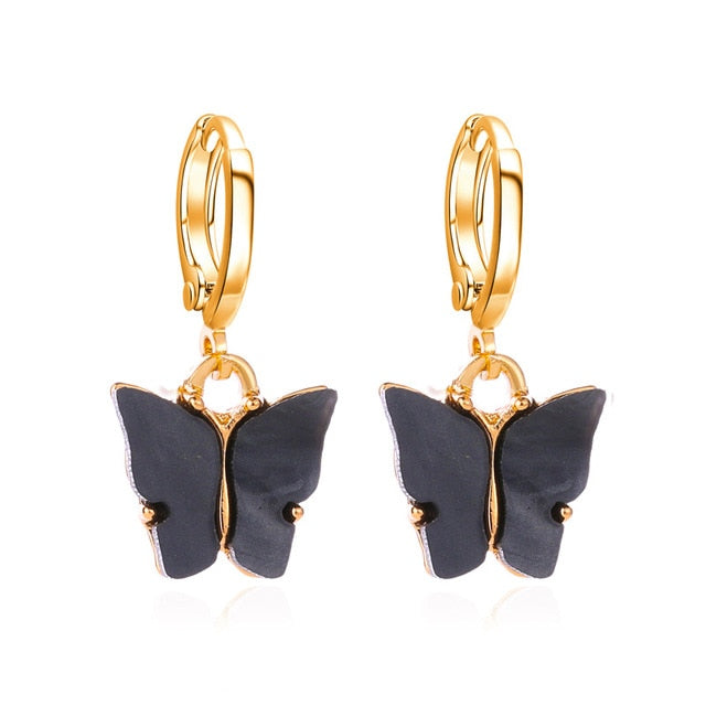Sweet Acrylic Color Butterfly Necklace For Women Long Wild Clavicle Chain Pendant Refined Stylish Mujer Gift 2020 Trendy Gold