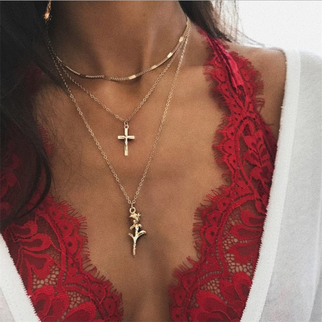 2019 Fashion Sequins Multi Layer long Necklaces Pendant Bohemian Pendant Necklace for Women Bijoux Jewelry Accessories