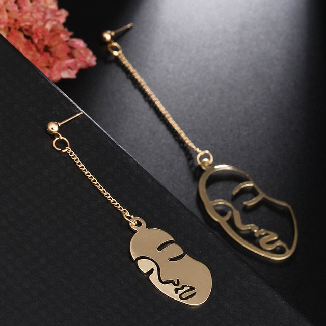 Pendientes coreanos de Circulo de diamantes de imitación geométrico asimétrico de pendiente largo a la moda nuevos pendientes de acrílico para mujer regalo fiesta boda